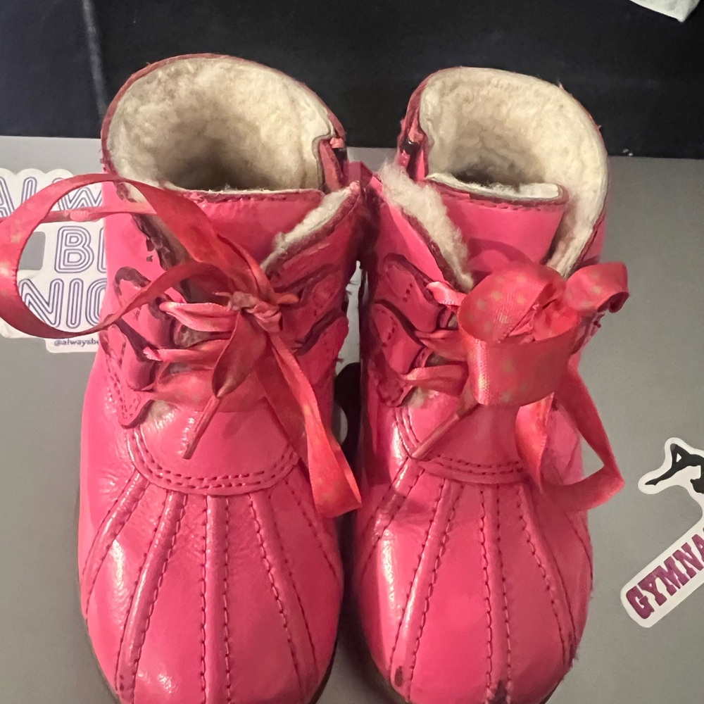 UGG Pink Kids Boots with Ribbon